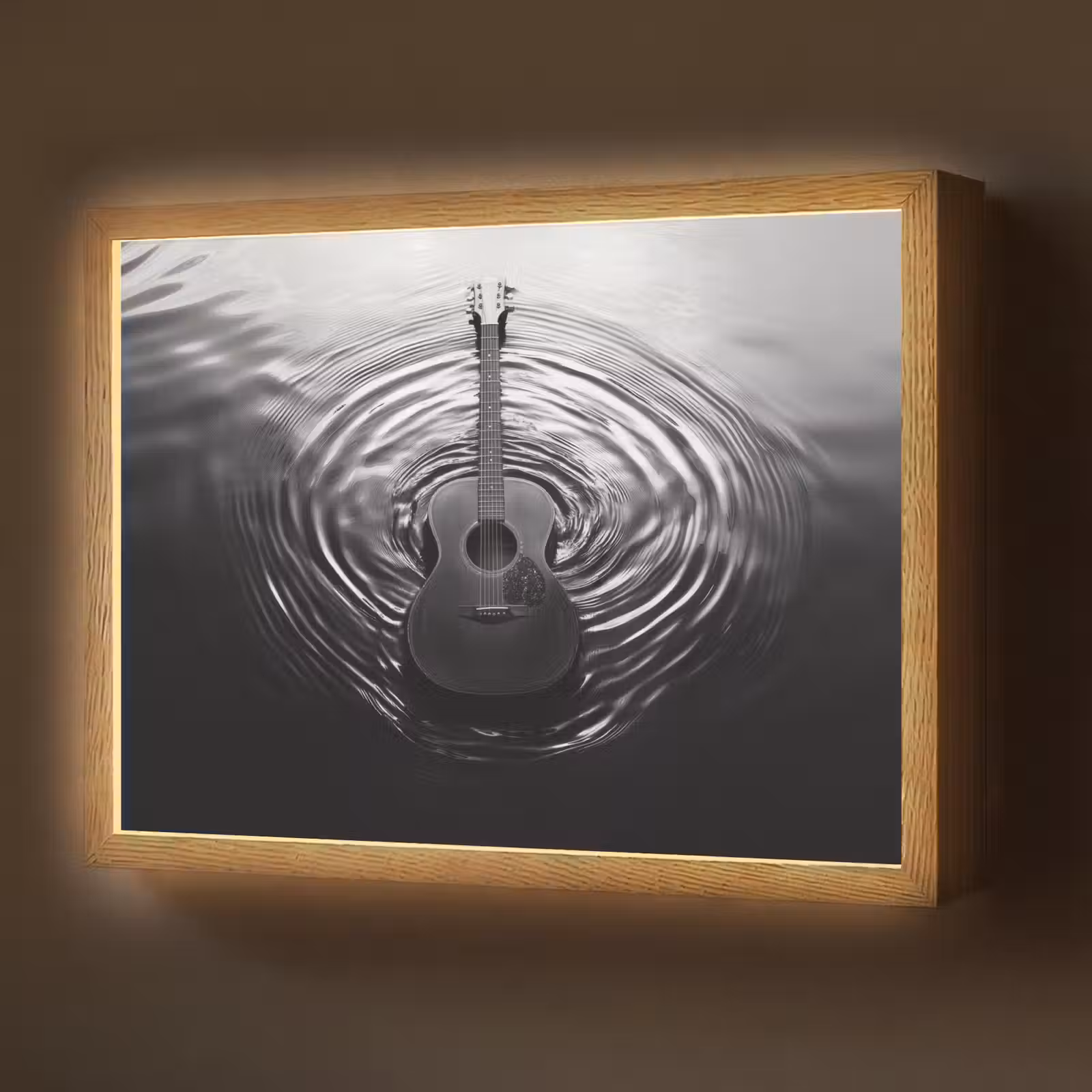 Lightbox - Wandlamp - Gitaar - Hout - Water — 1