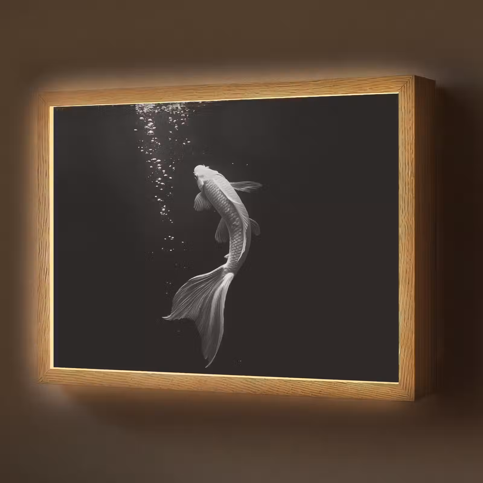 Lightbox - Wandlamp - Koi - Vis - Wit - Zwart — 1