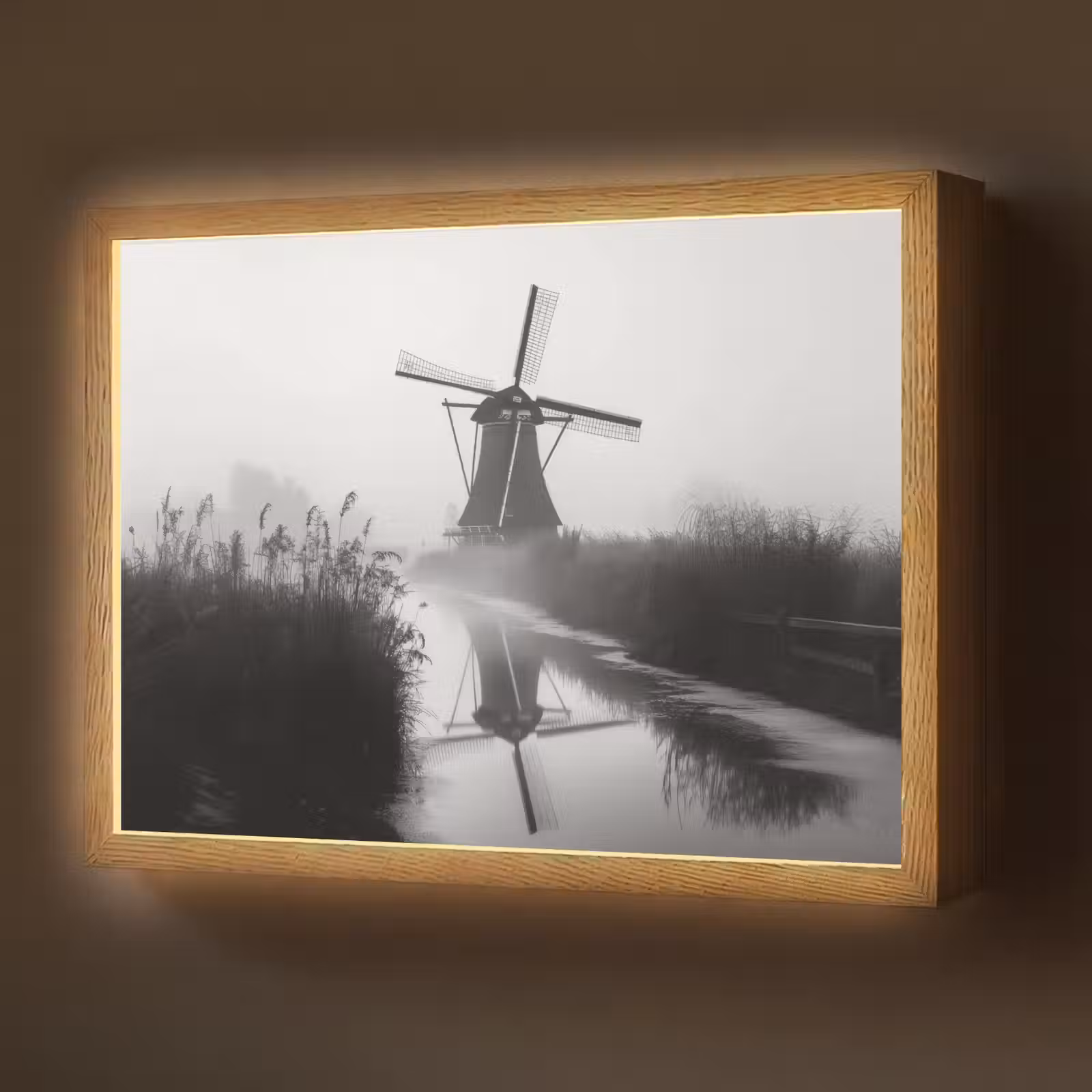 Lightbox - Wandlamp - Molen - Weerspiegeling - Landschap - Water — 1