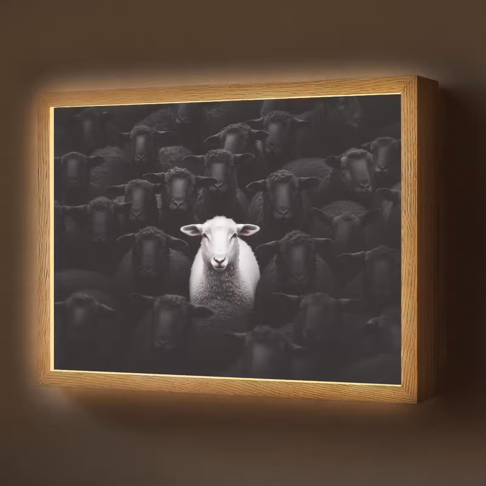 Lightbox - Wandlamp - Schapen - Wit - Duisternis — 1