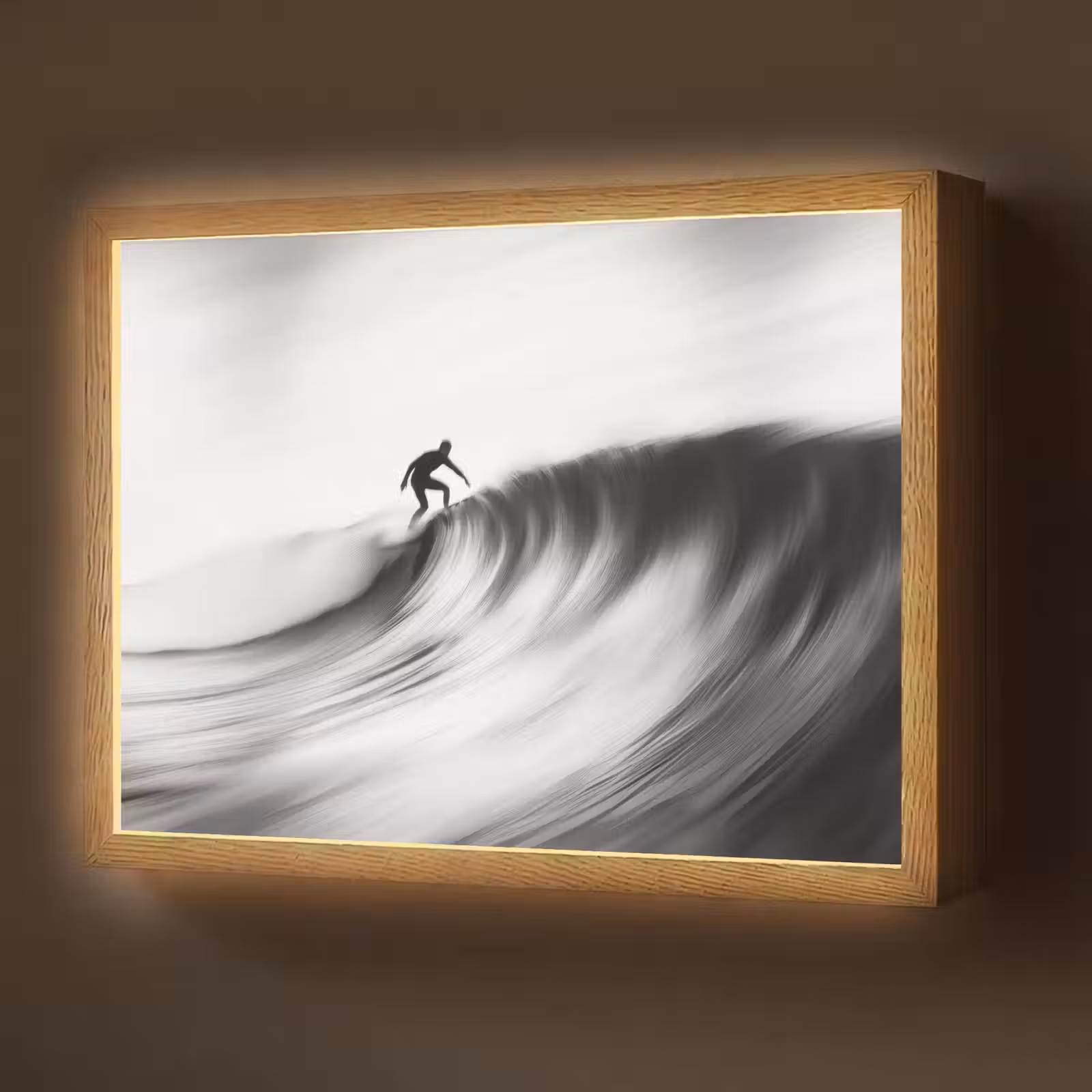 Lightbox - Wandlamp - Surfer - Golf - Vervaagd - Zwart — 1