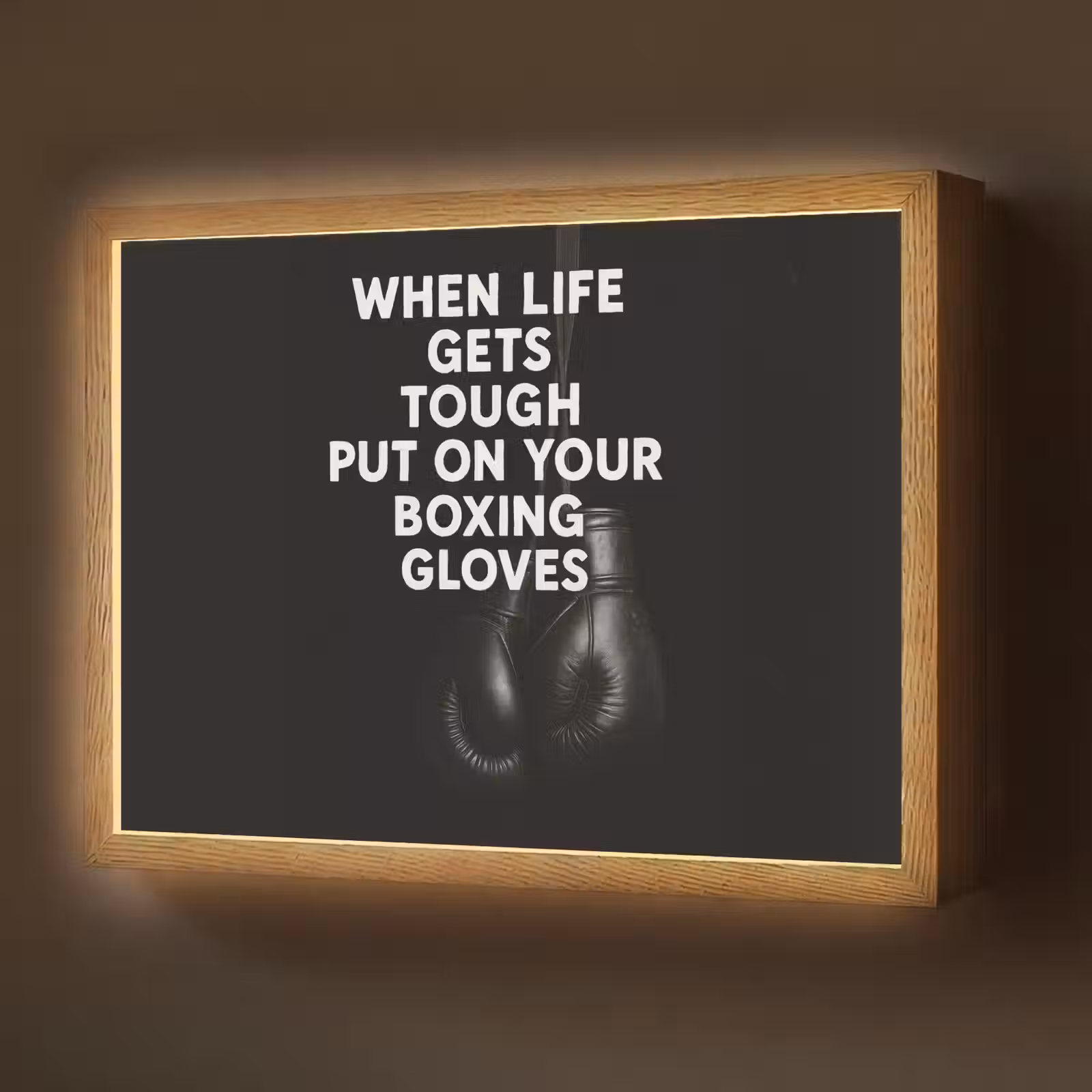 Lightbox - Wandlamp - Tekst - Bokshandschoenen - Wit — 1