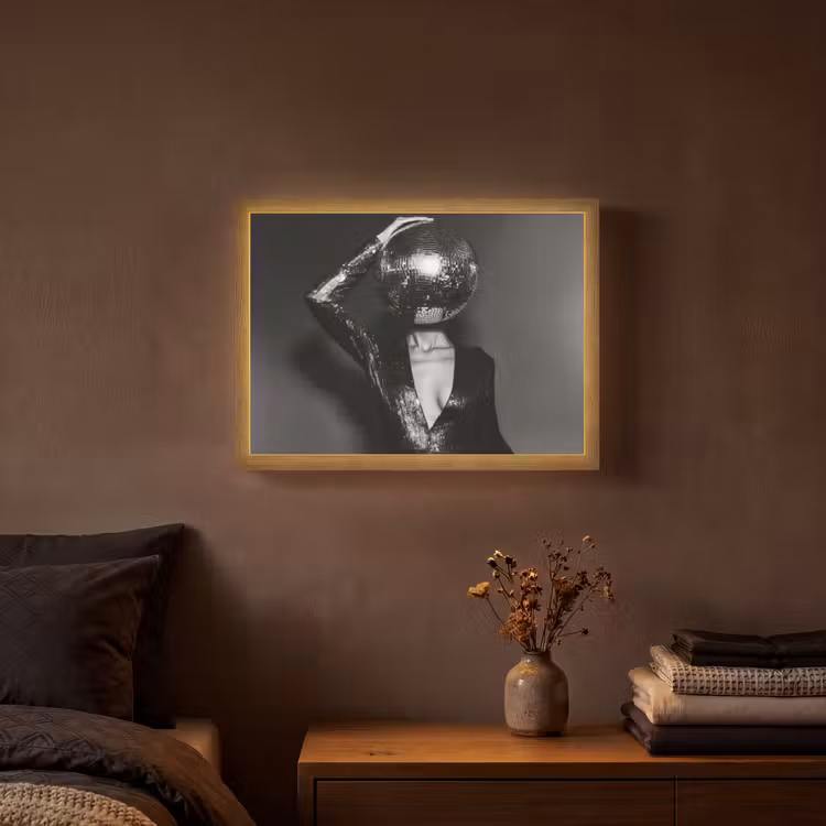 Lightbox - Wandlamp - Discobal - Gezicht - Glamour - Zwart — 3
