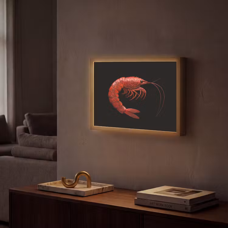 Lightbox - Wandlamp - Garnaal - Rood - Dieren — 2
