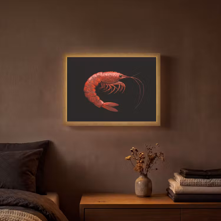 Lightbox - Wandlamp - Garnaal - Rood - Dieren — 3