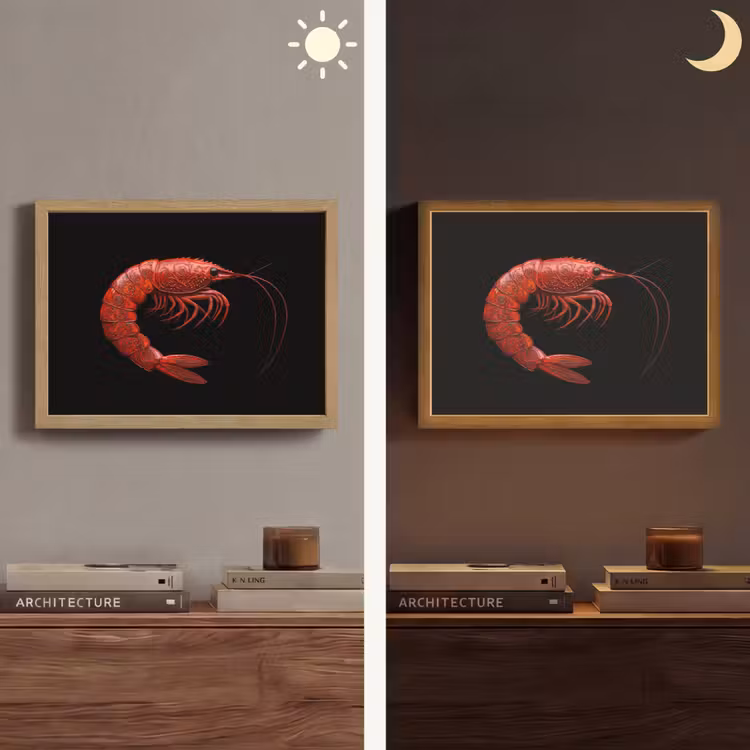 Lightbox - Wandlamp - Garnaal - Rood - Dieren — 6
