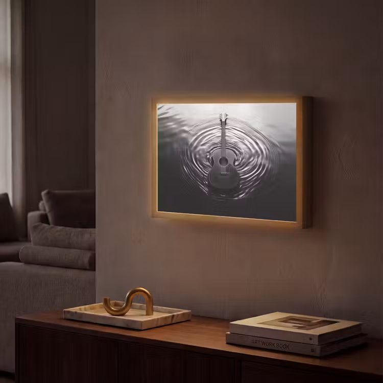 Lightbox - Wandlamp - Gitaar - Hout - Water — 2