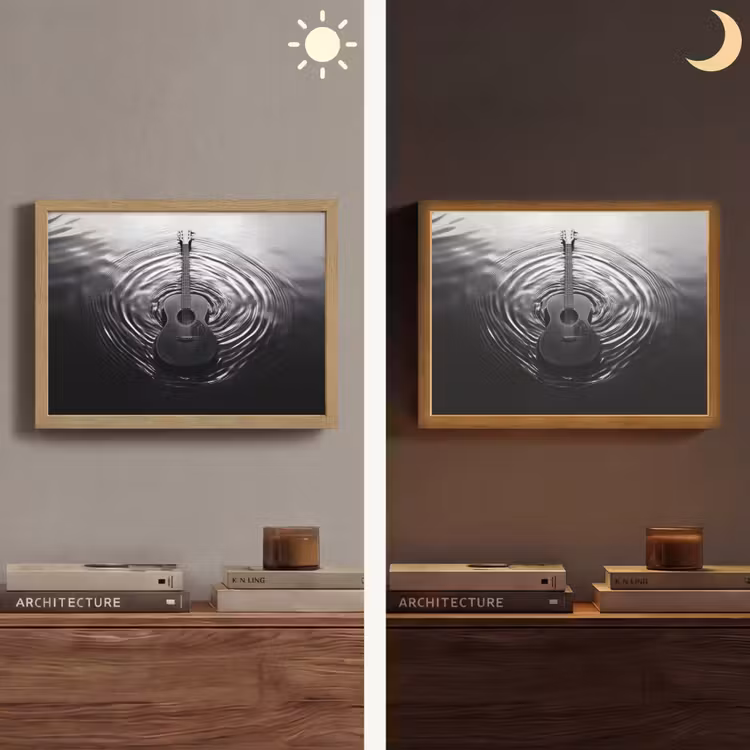 Lightbox - Wandlamp - Gitaar - Hout - Water — 6