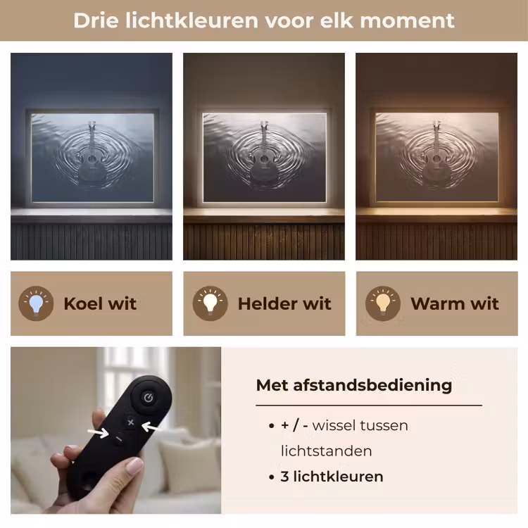 Lightbox - Wandlamp - Gitaar - Hout - Water — 8
