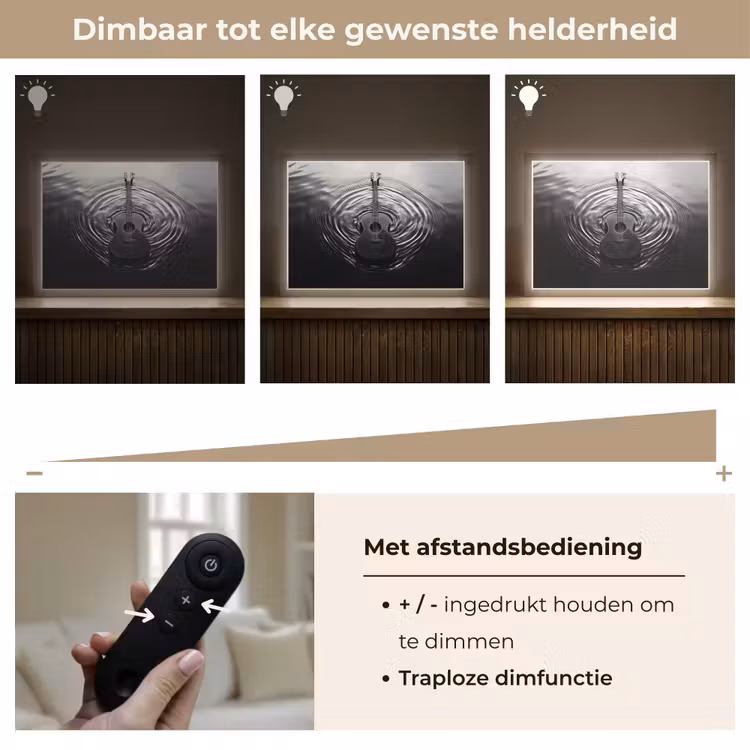 Lightbox - Wandlamp - Gitaar - Hout - Water — 9