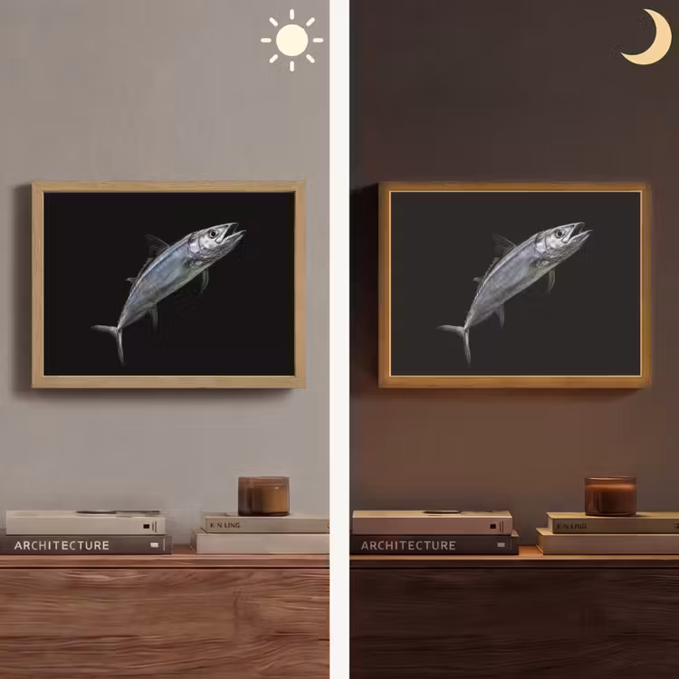 Lightbox - Wandlamp - Makreel - Vis - Zwart — 6