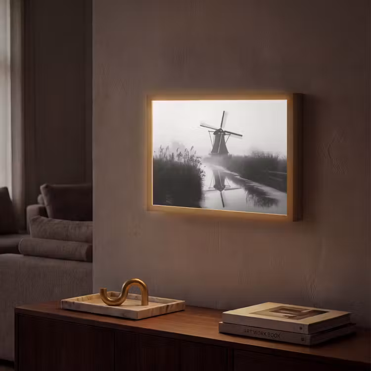Lightbox - Wandlamp - Molen - Weerspiegeling - Landschap - Water — 2