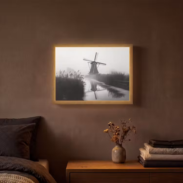 Lightbox - Wandlamp - Molen - Weerspiegeling - Landschap - Water — 3