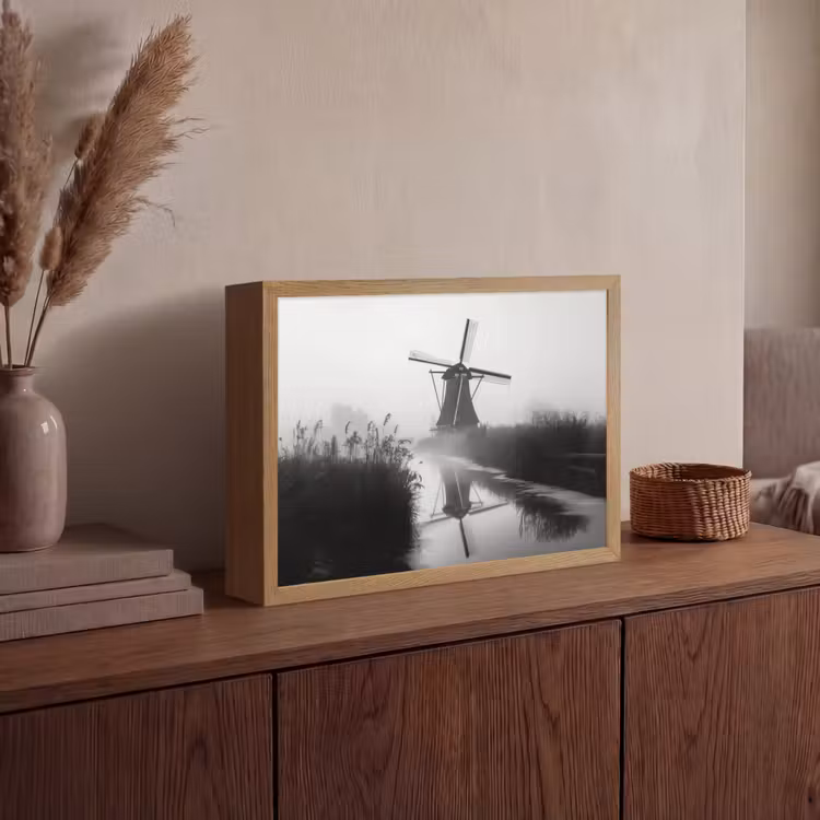 Lightbox - Wandlamp - Molen - Weerspiegeling - Landschap - Water — 4