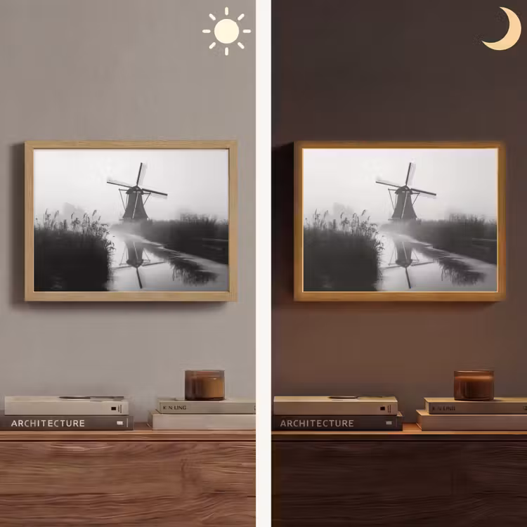 Lightbox - Wandlamp - Molen - Weerspiegeling - Landschap - Water — 6