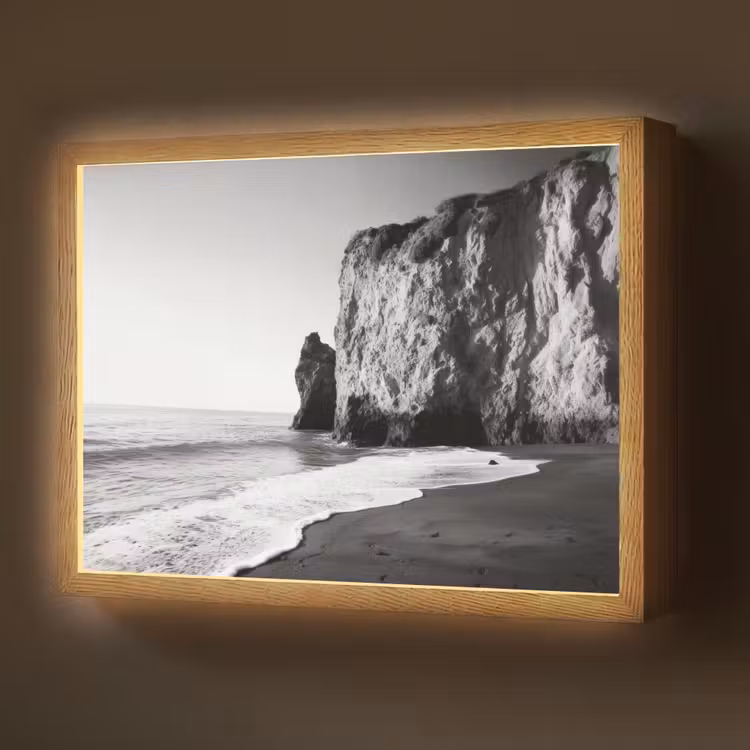 Lightbox - Wandlamp - Strand - Klif - Golven - Voetstappen — 1