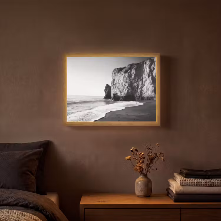 Lightbox - Wandlamp - Strand - Klif - Golven - Voetstappen — 3