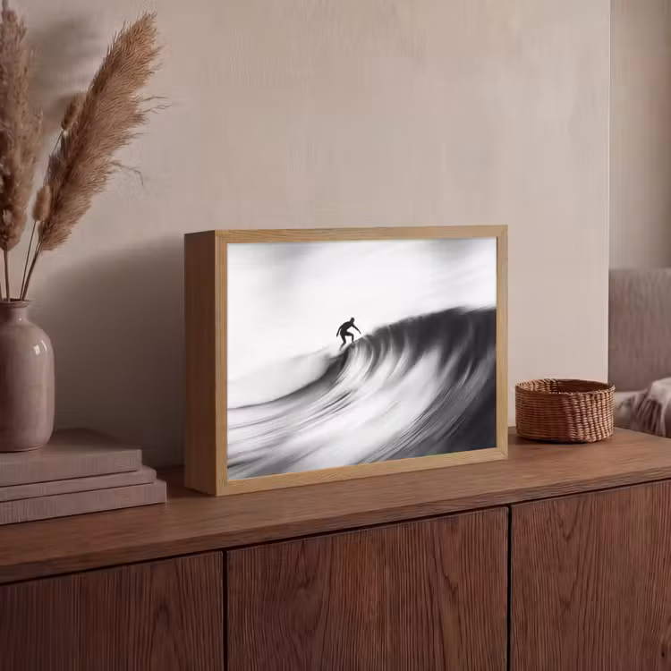 Lightbox - Wandlamp - Surfer - Golf - Vervaagd - Zwart — 4