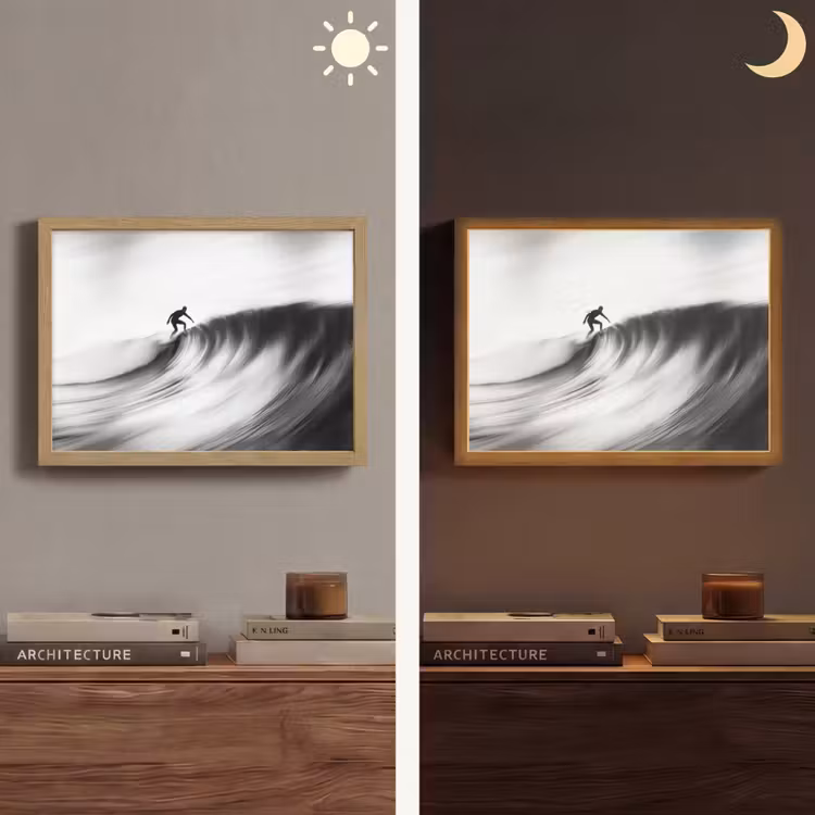 Lightbox - Wandlamp - Surfer - Golf - Vervaagd - Zwart — 6