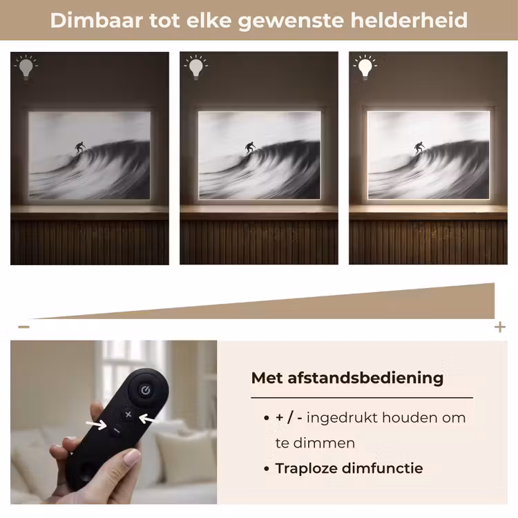 Lightbox - Wandlamp - Surfer - Golf - Vervaagd - Zwart — 9
