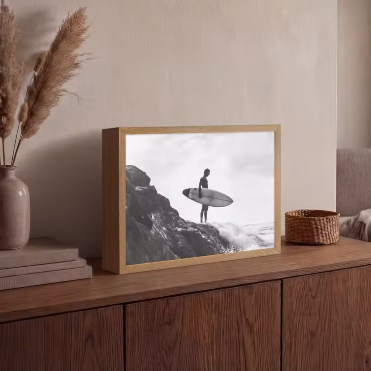 Lightbox - Wandlamp - Surfer - Rots - Oceaan - Golven — 4