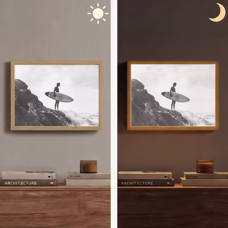 Lightbox - Wandlamp - Surfer - Rots - Oceaan - Golven — 6