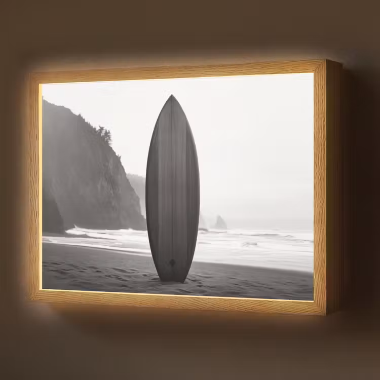Lightbox - Wandlamp - Surfplank - Zand - Zee — 1
