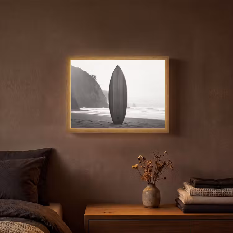 Lightbox - Wandlamp - Surfplank - Zand - Zee — 3