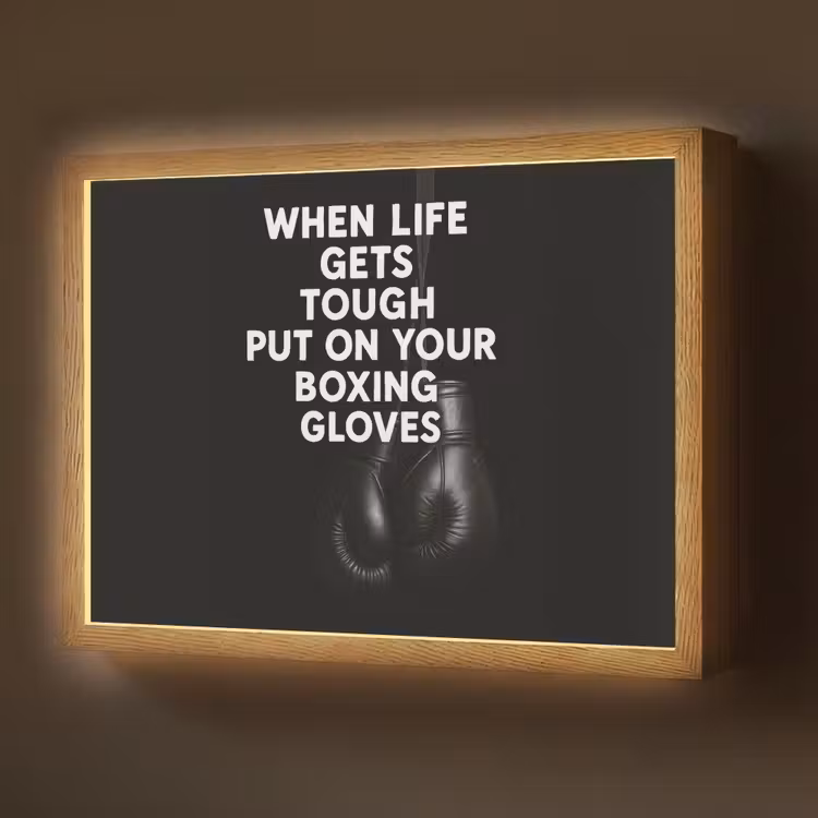 Lightbox - Wandlamp - Tekst - Bokshandschoenen - Wit — 1
