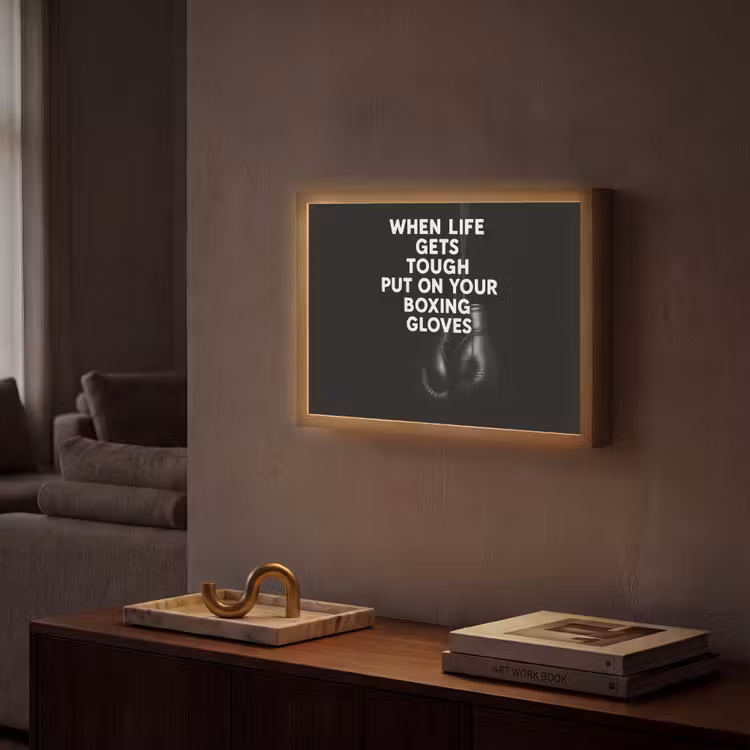 Lightbox - Wandlamp - Tekst - Bokshandschoenen - Wit — 2