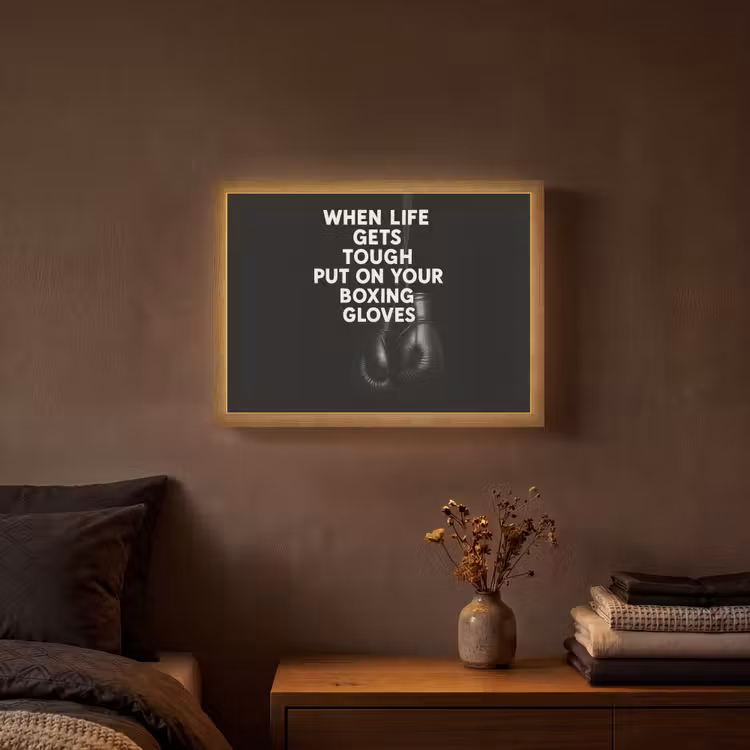 Lightbox - Wandlamp - Tekst - Bokshandschoenen - Wit — 3