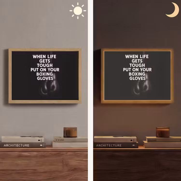 Lightbox - Wandlamp - Tekst - Bokshandschoenen - Wit — 6