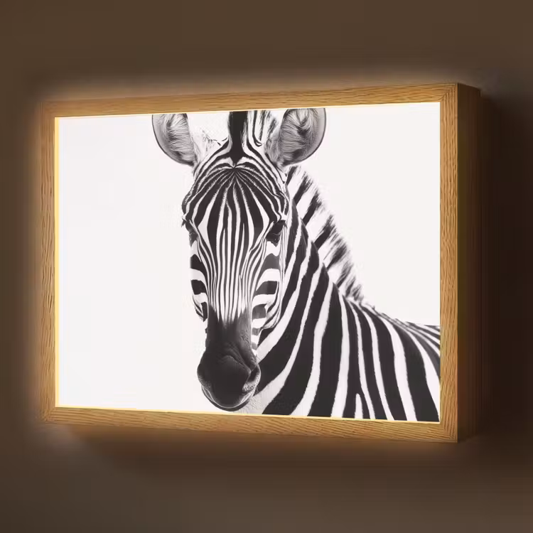 Lightbox - Wandlamp - Zebra - Close-up - Zwart - Strepen — 1