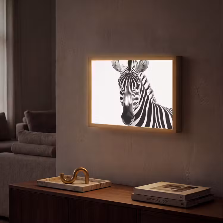 Lightbox - Wandlamp - Zebra - Close-up - Zwart - Strepen — 2