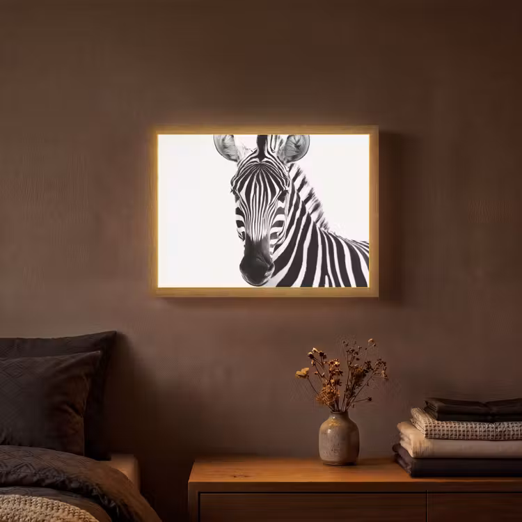 Lightbox - Wandlamp - Zebra - Close-up - Zwart - Strepen — 3