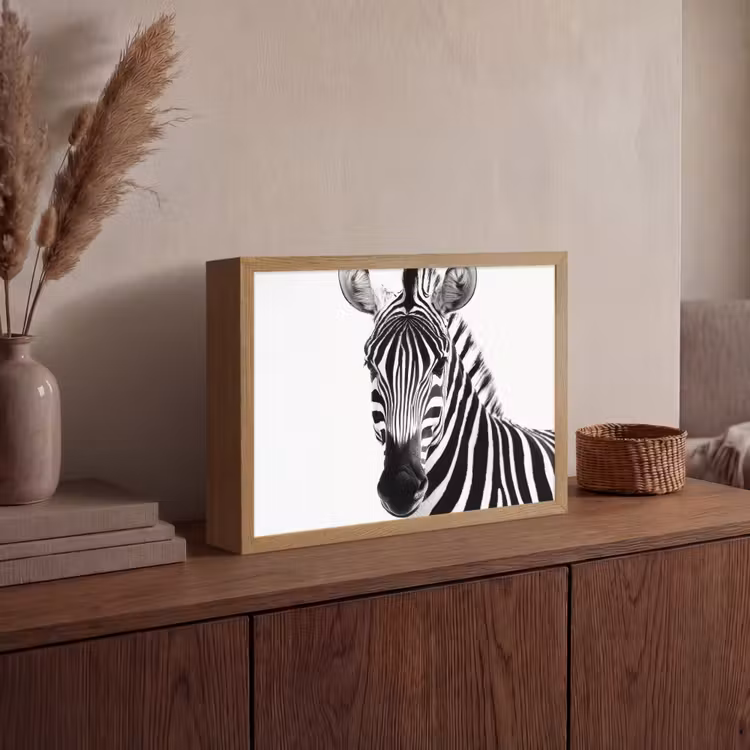 Lightbox - Wandlamp - Zebra - Close-up - Zwart - Strepen — 4