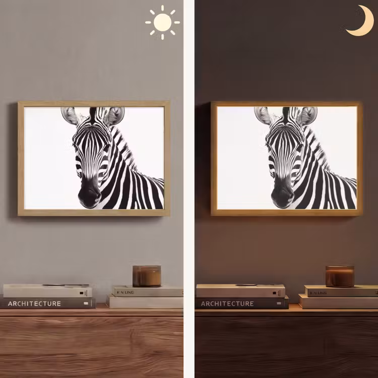 Lightbox - Wandlamp - Zebra - Close-up - Zwart - Strepen — 6