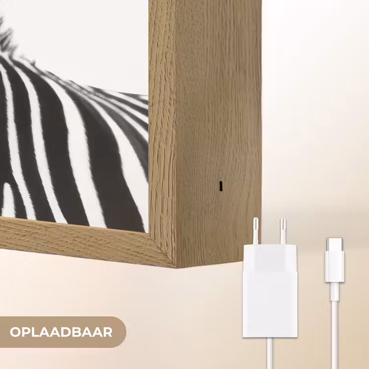 Lightbox - Wandlamp - Zebra - Close-up - Zwart - Strepen — 7