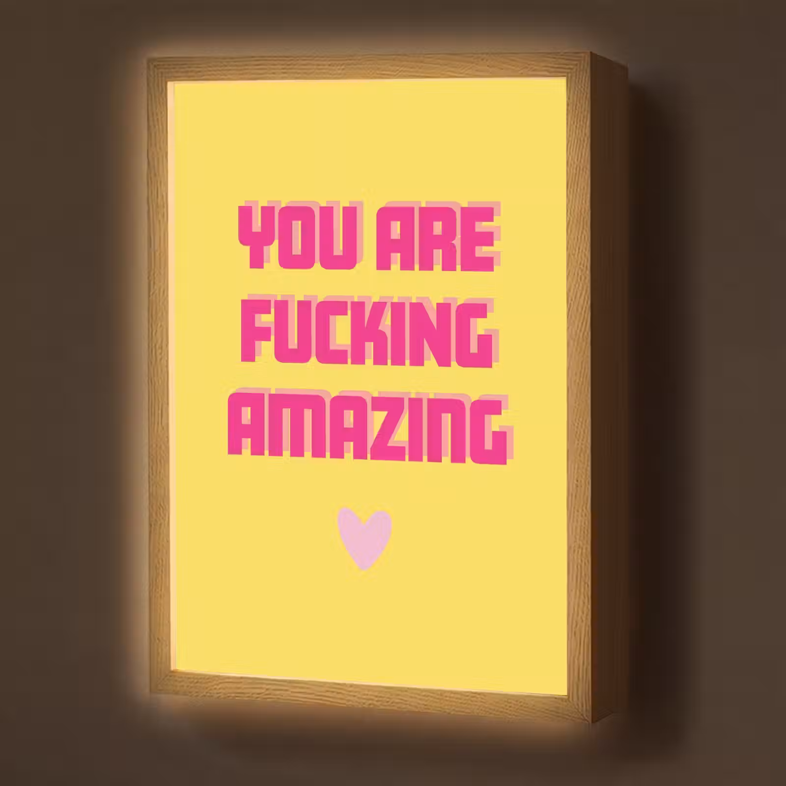 Lightbox - Wandlamp - Geel - Valentijn - Tekst — 1