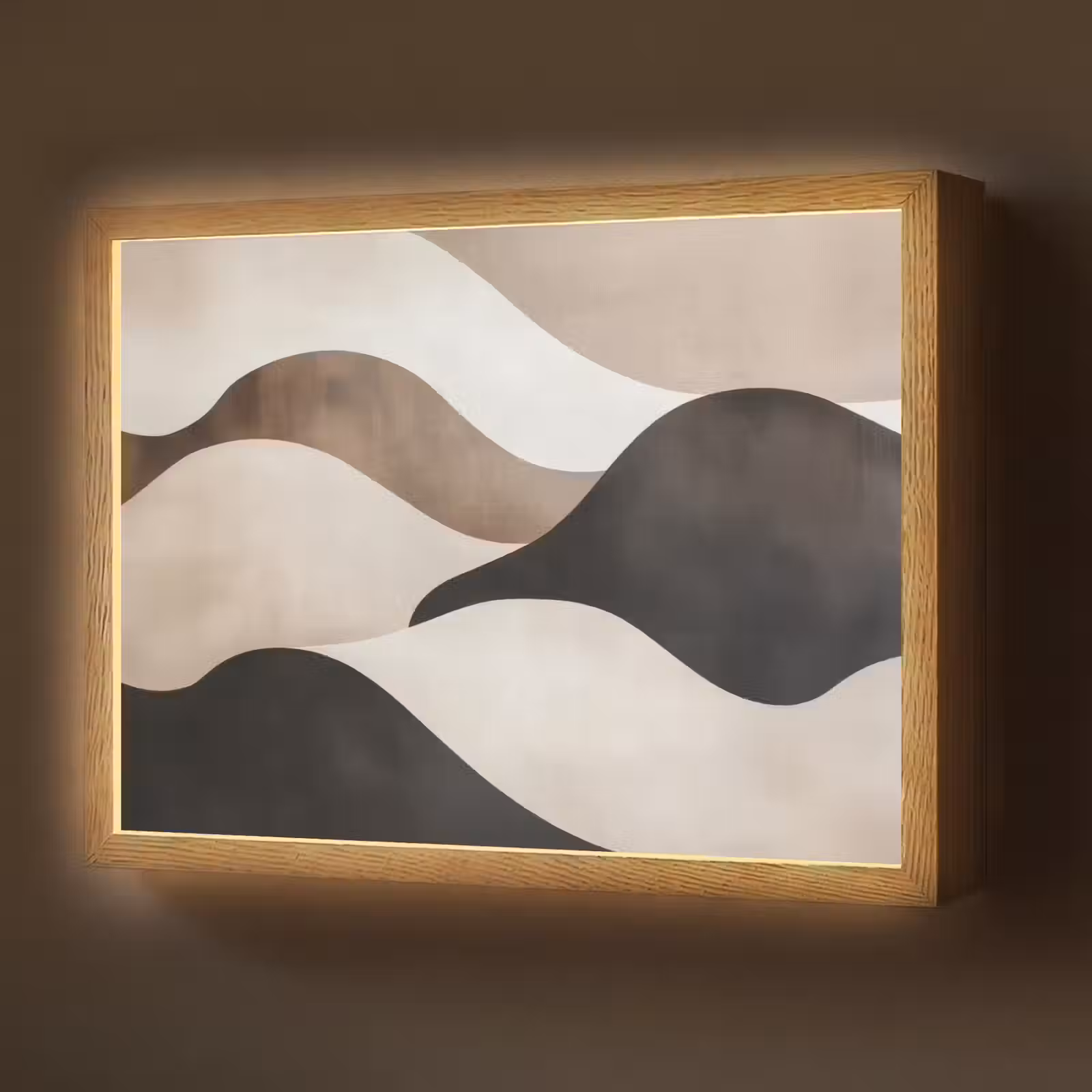 Lightbox - Wandlamp - Golven - Abstract - Beige — 1