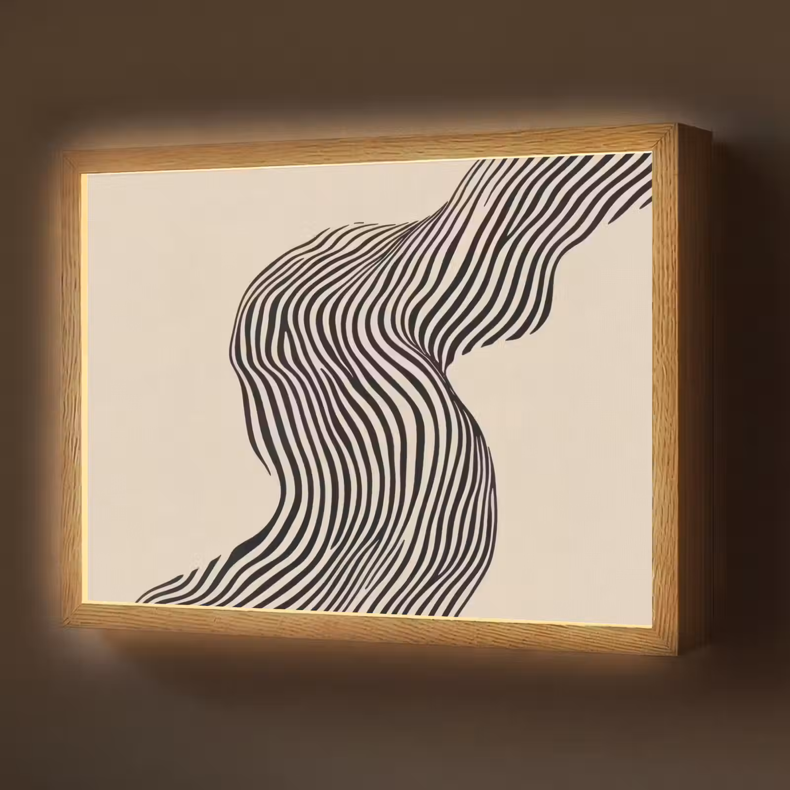 Lightbox - Wandlamp - Golvend - Lijnen - Abstract - Silhouet — 1