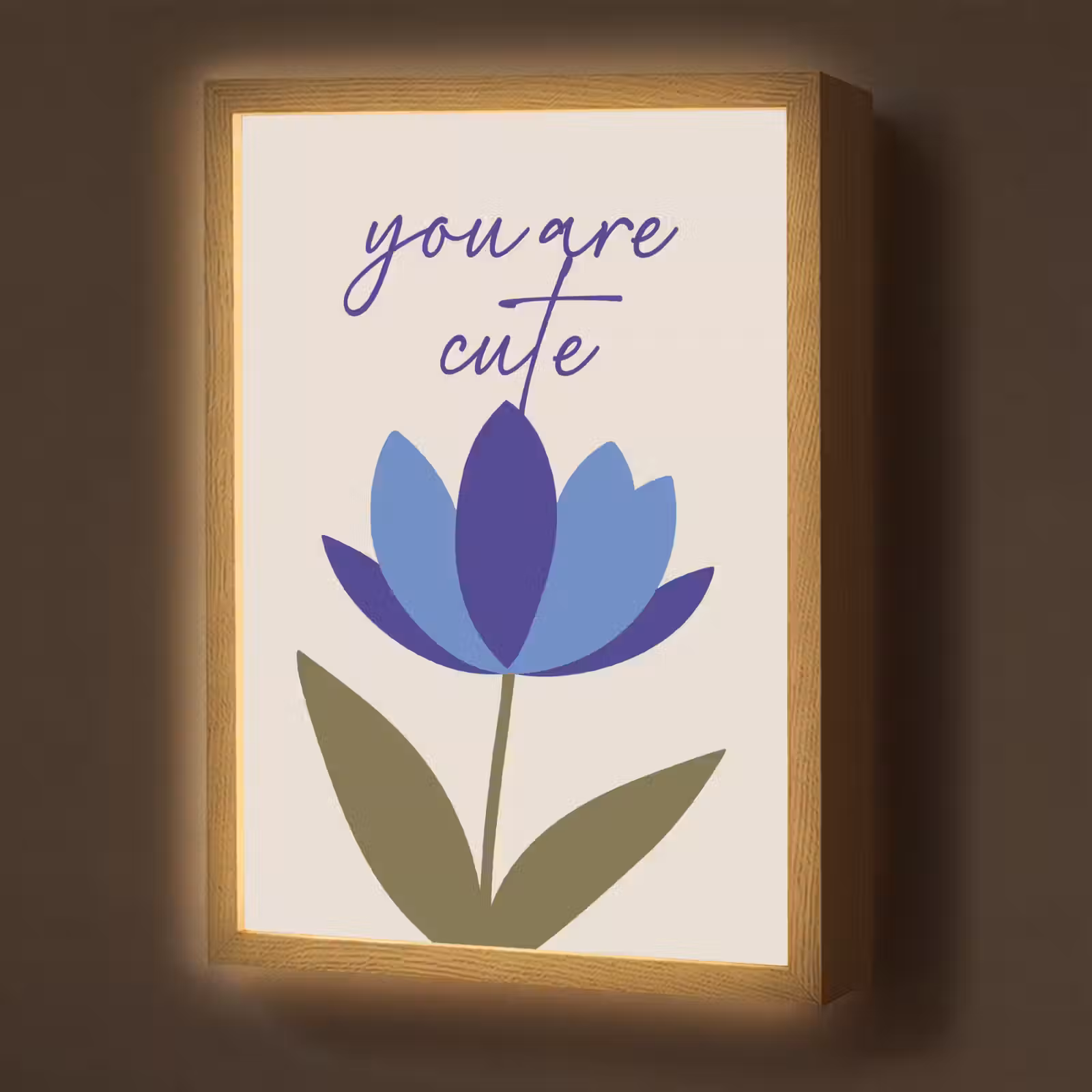 Lightbox - Wandlamp - Korenbloem - Valentijn - Bloem - Blauw — 1
