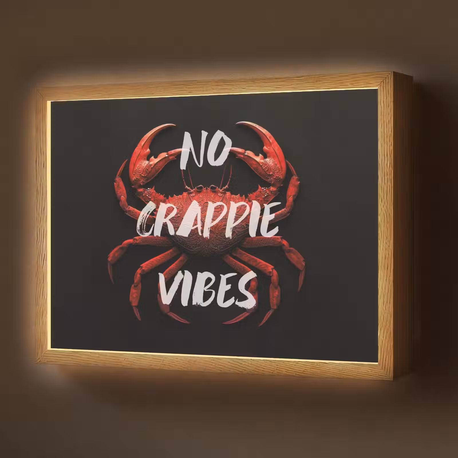 Lightbox - Wandlamp - Krab - Rood - Tekst - Zwart — 1
