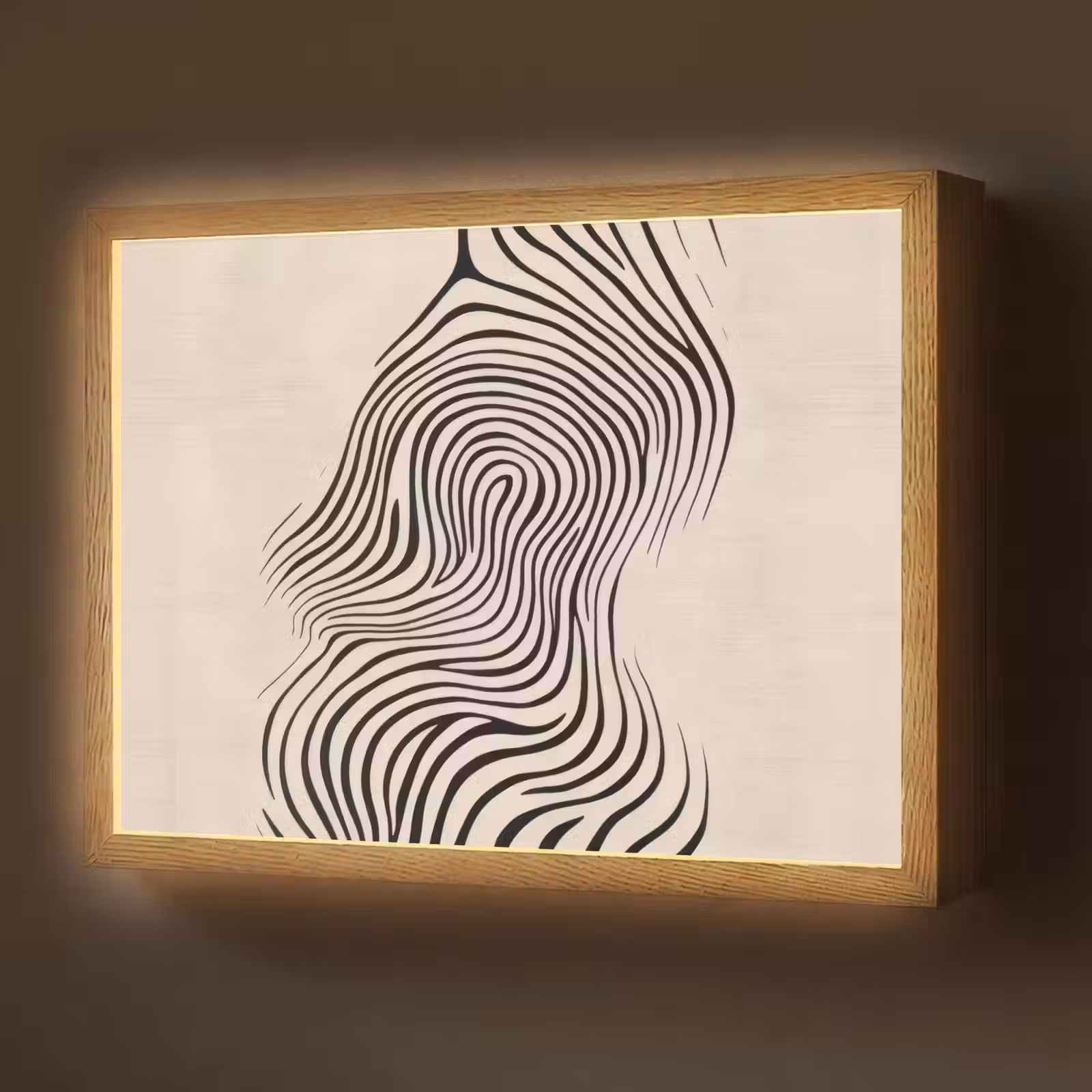 Lightbox - Wandlamp - Lijnen - Abstract - Golvend - Zwart — 1