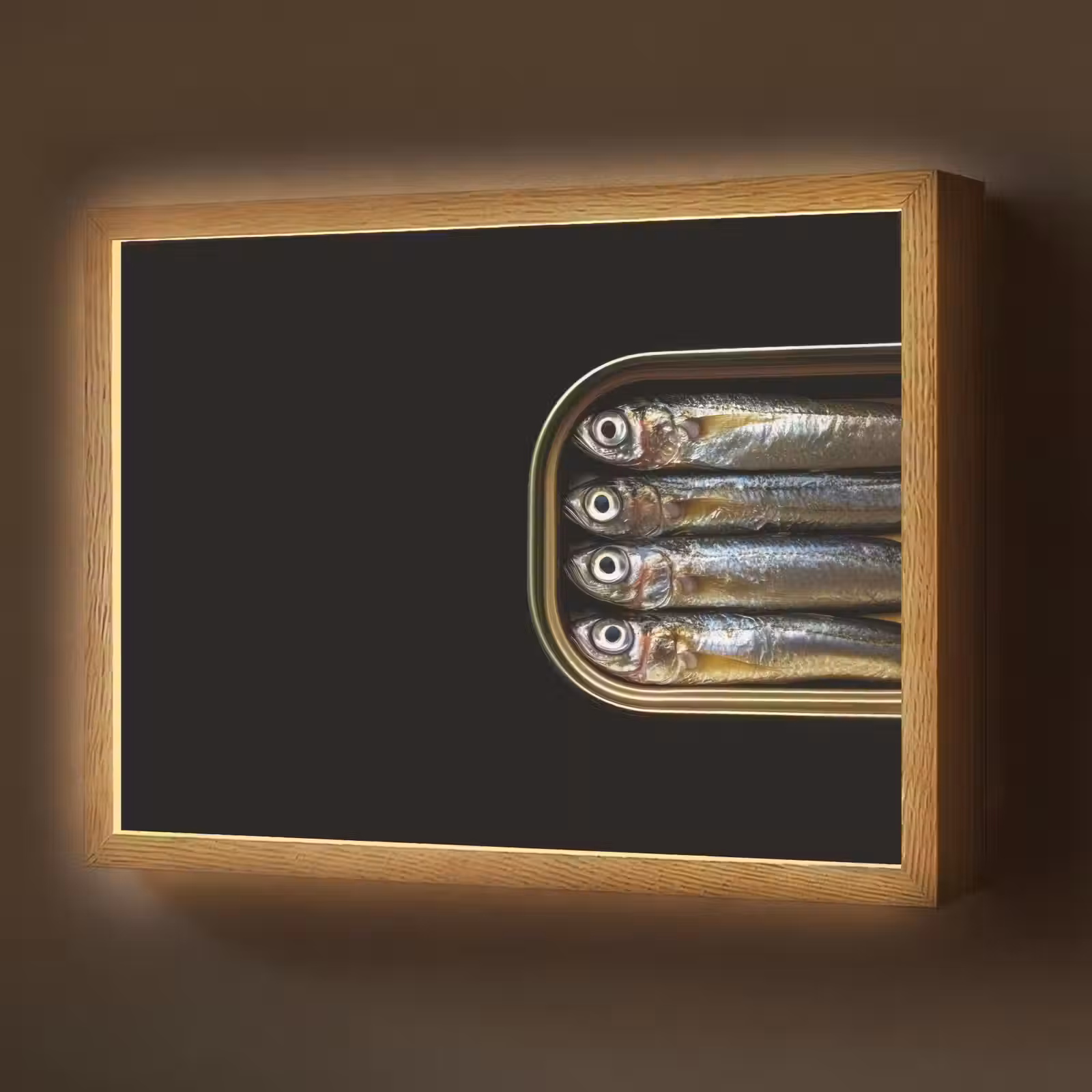 Lightbox - Wandlamp - Sardines - Blik - Zwart - Vissen — 1