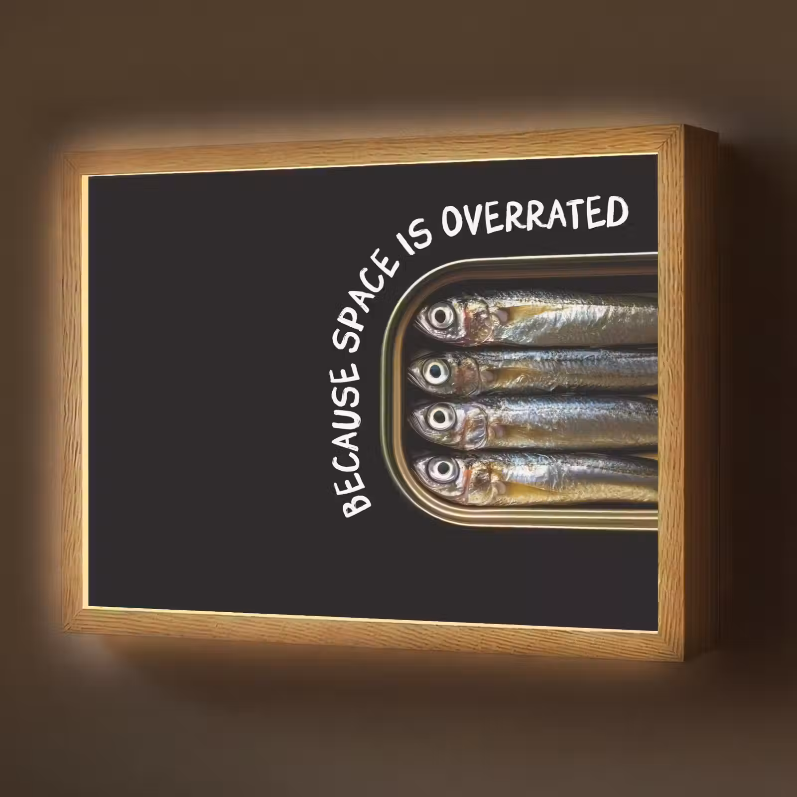 Lightbox - Wandlamp - Sardines - Tekst - Vis - Blik — 1