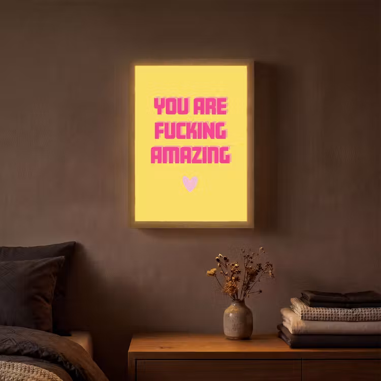 Lightbox - Wandlamp - Geel - Valentijn - Tekst — 3