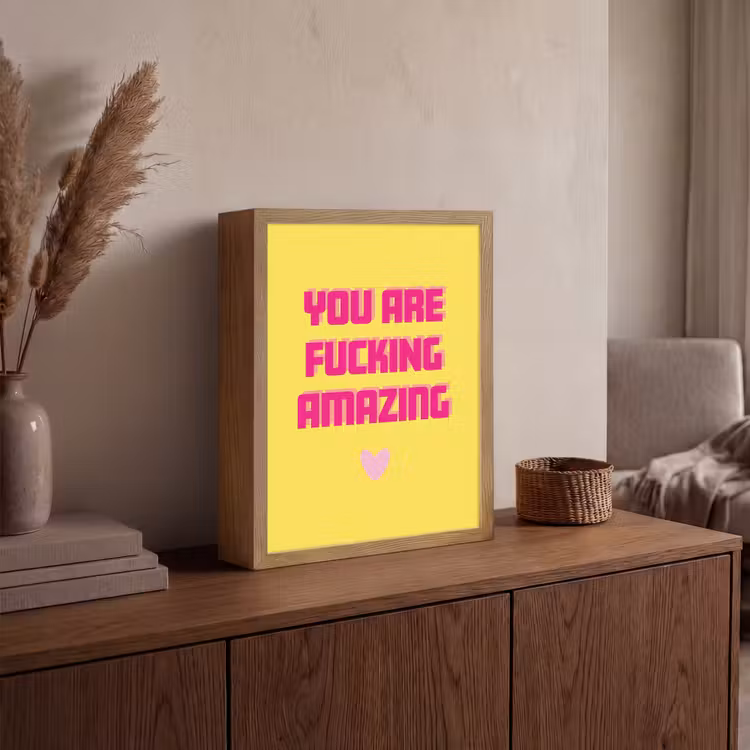 Lightbox - Wandlamp - Geel - Valentijn - Tekst — 4