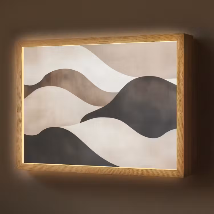 Lightbox - Wandlamp - Golven - Abstract - Beige — 1