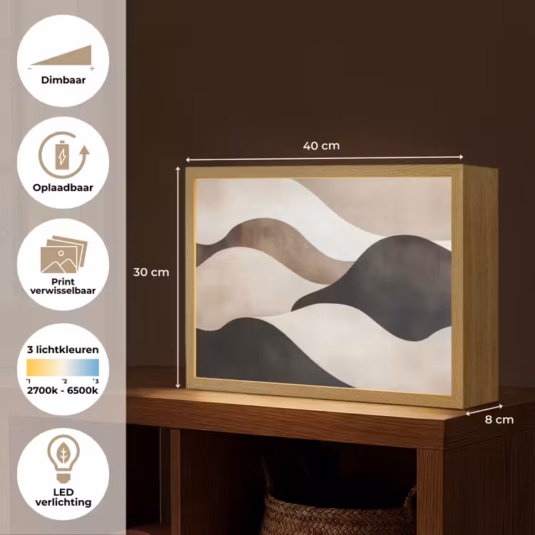 Lightbox - Wandlamp - Golven - Abstract - Beige — 10